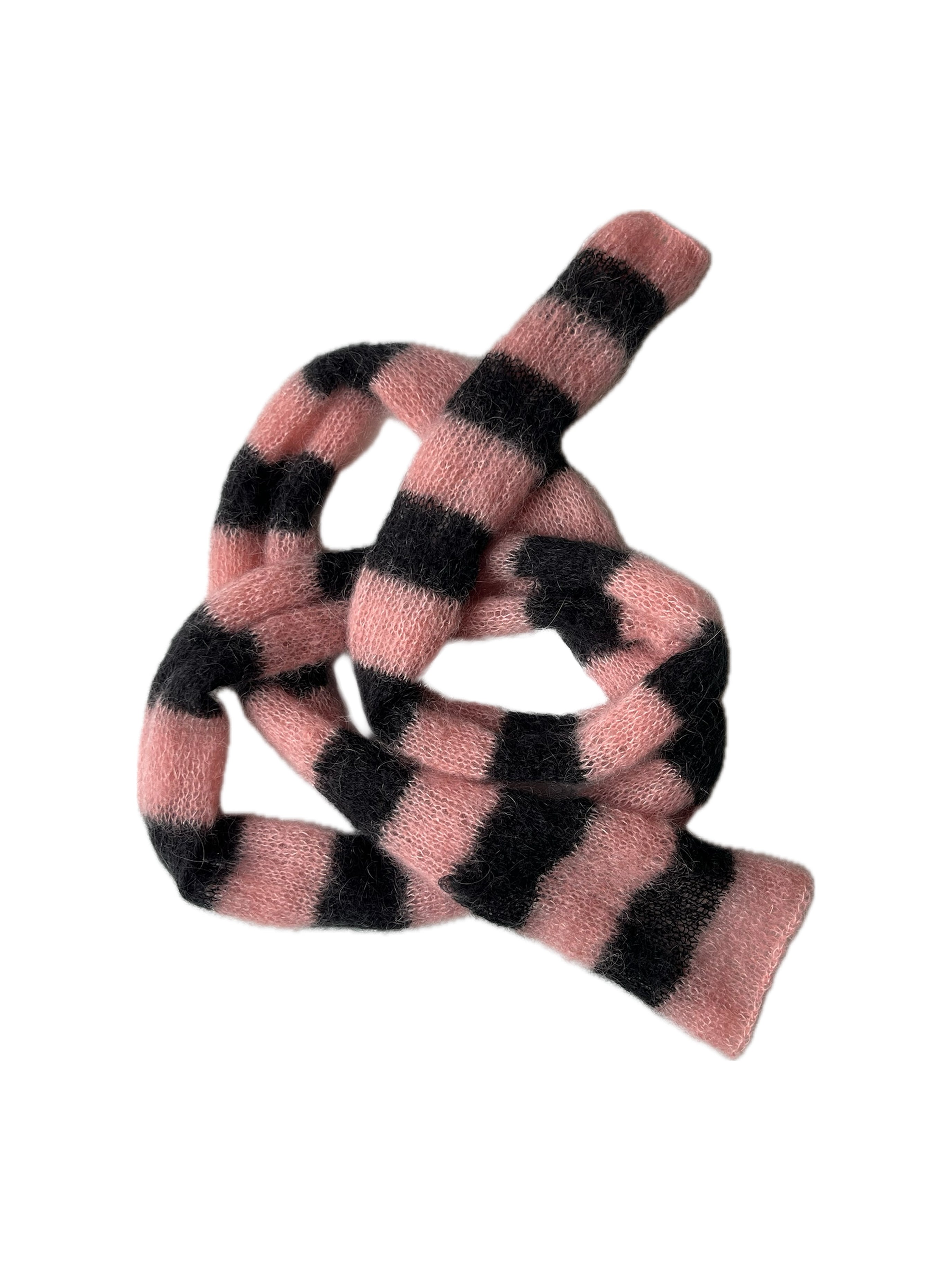not so tiny mohair scarf in black and pink
