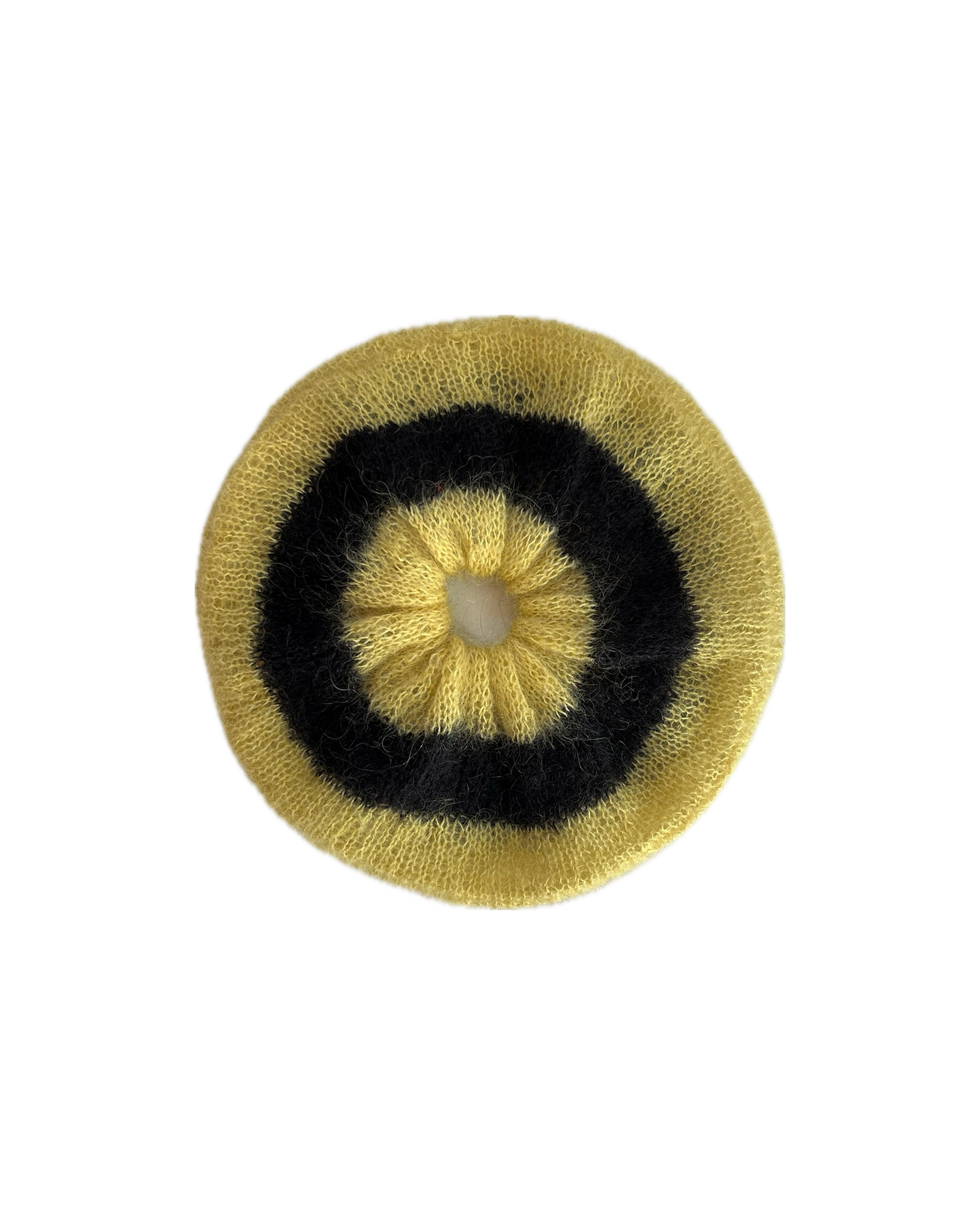 mohair hair tie in yellow and black