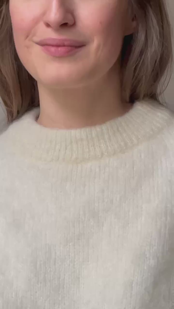 striped scarf in poppy blue and army green